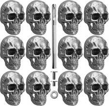 12Pcs Skull Rivets Buttons Skeleton Stud Goth Mental Conchos Pins for Leather...