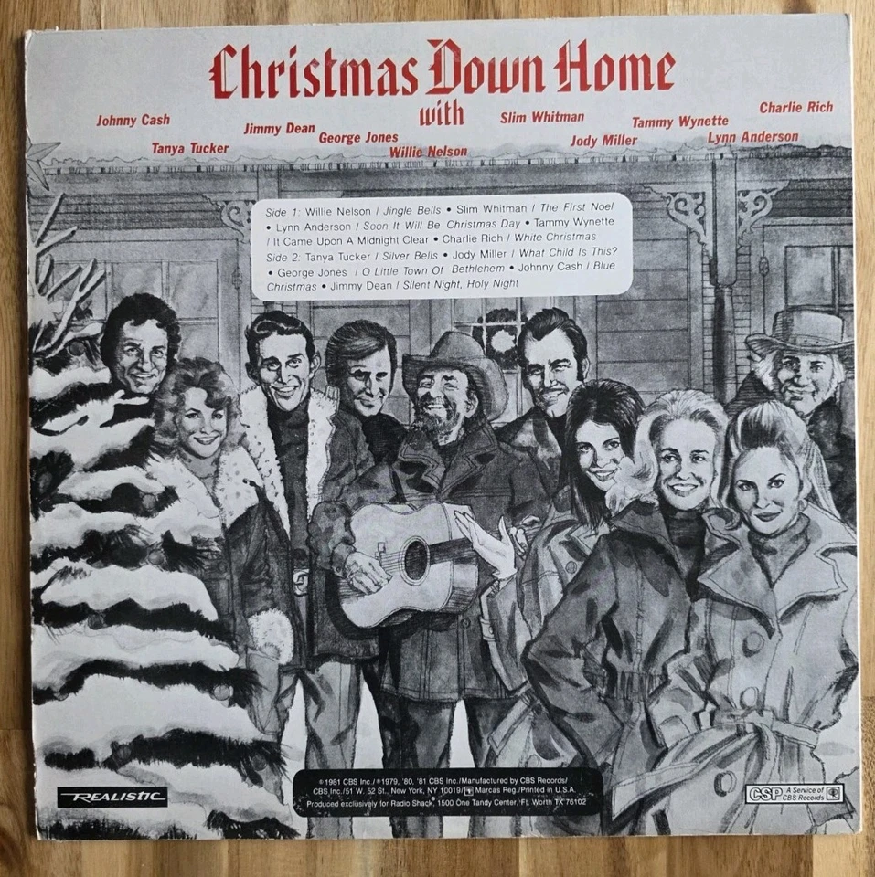 Willie Nelson, Jones, Cash, Tucker🥇 Christmas Down Home 1981 Terra 1st Press NM - Image 2 of 4