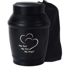 Medium Urns for Dad, 5.7 Inch Black Heart Urns for Human Ashes Adult Male/Father