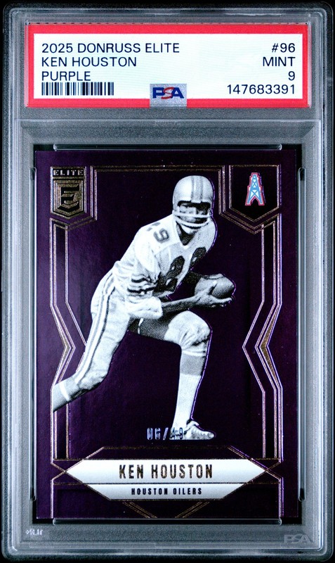 147683391 Ken Houston 2025 Panini Donruss Elite #96 Purple /49 PSA 9