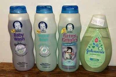 Vintage Gerber & Johnson s Baby Wash Bundle - Vapor Bath, Lavender - Lot of 4