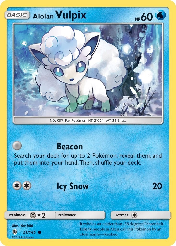 Alolan Vulpix 21/145 Common SM - Guardians Rising Pokémon Card