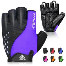 Bike Gloves Cycling Biking Gloves Men Women Anti-Slip Shock Pads Half Finger ...