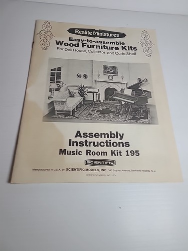 SCIENTIFIC MODELS REALIFE MINIATURES HERITAGE SERIES MUSIC ROOM 1/12 KIT 195 - Picture 6 of 7
