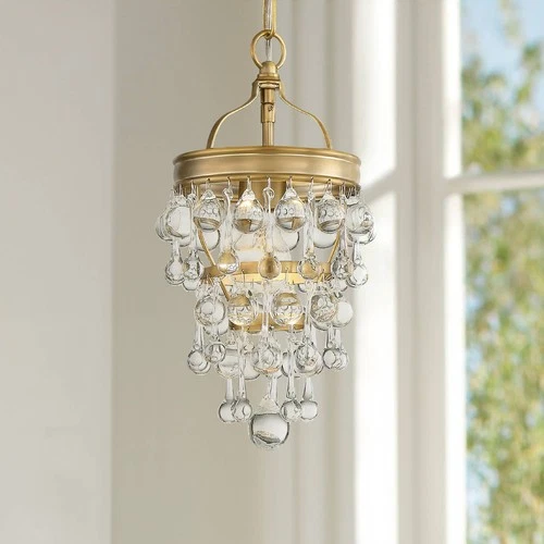 Crystorama Calypso 7.5" Wide Vibrant Gold and Crystal Mini Chandelier - Picture 1 of 6