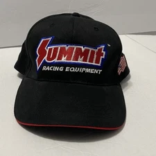 Summit Racing Equipment Hat Embroidered Logo Black Adjustable Strapback Ball Cap