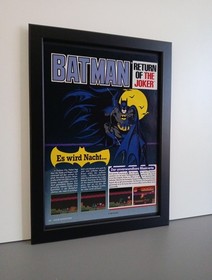 Rare Batman Return Of The Joker NES Werbeblatt Poster Gerahmt Ad Page Framed 
