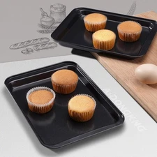 2 Pack Small Cookie Sheets Baking Tray Nonstick Carbon Steel Baking Pans 9.5 Inc