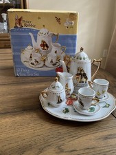 VTG Beatrix Potter Peter Rabbit & Benjamin Bunny 10 P Mini Tea Set Complete 2002