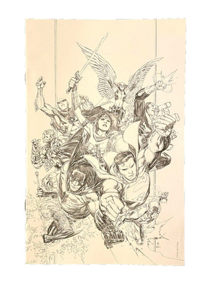Justice League #1 (DC 2018) Jim Cheung 1:250 Pencils Virgin Sketch  NM