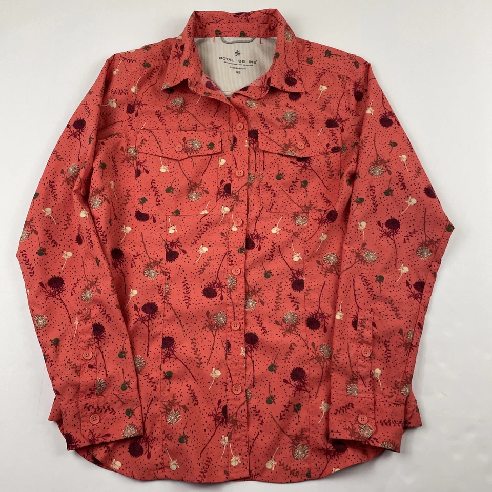 Camisa Royal Robbins abotonada para mujer XS manga enrollable senderismo aire libre ventilada Foto 2 de 4