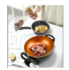 Ovente 13" Electric Wok, Nonstick Coating, Tempered Glass Lid, Copper, SK3113CO