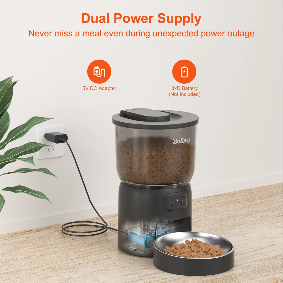 3L Katze Hunde Futterautomat Automatischer Futterspender mit Timer WLAN APP - Bild 4 von 4