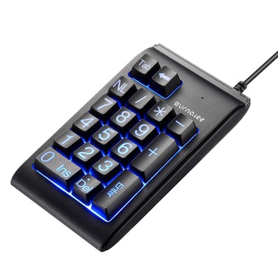 USB Number Pad Large Print Wired Numeric Keypad with 3 Colors LED Backlit Por...