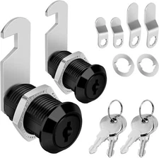 Cam Lock Cabinet Locks Keyed Alike Black Finish 3/4'' Length Cylinder Secure ...