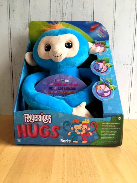 FINGERLINGS HUGS INTERACTIVE PLUSH BLUE MONKEY BORIS NEW IN BOX BY WOWWEE