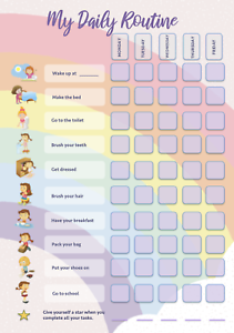 Daily Routine Sticker Chart