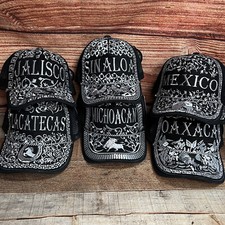 Sombrero Artesanal Chapado en Color Plateado Hombres Estados Mexicanos Cachucha Gorra Estados Mex.
