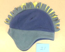 8Childrens Place Navy Gray Yellow Fleece Hat Size S/M 4-7 Years New B21
