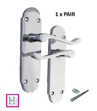 Door Handles Latch Chrome Epsom Scroll Lever Interior/Exterior 1-10 sets