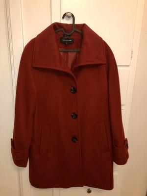 dark red peacoat