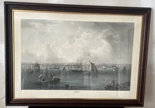 Boston Engraving C. Mottram After The Watercolor J.W. Hill Ship Boat Pickup