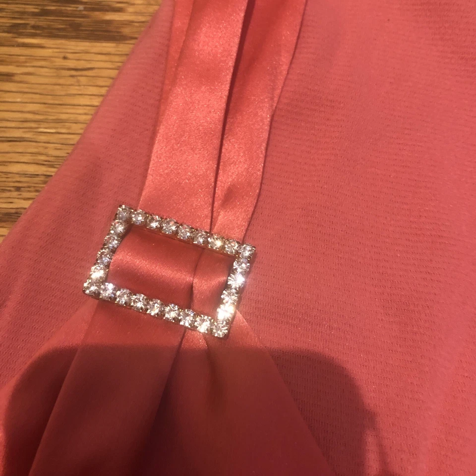 Camiseta regata Y2K WestonWear L Strech Nordstrm rosa malha coral cetim elegante $96 - Imagem 3 de 4