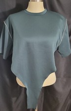Maniere De Voir Green Short Sleeve Crop Bodysuit Size M
