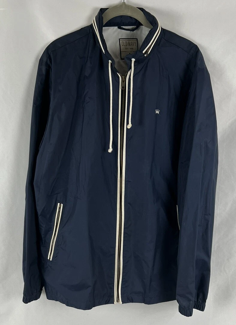Vintage Old Navy Coat Medium Windbreaker Long Sleeve Hooded Jacket Hood Full Zip