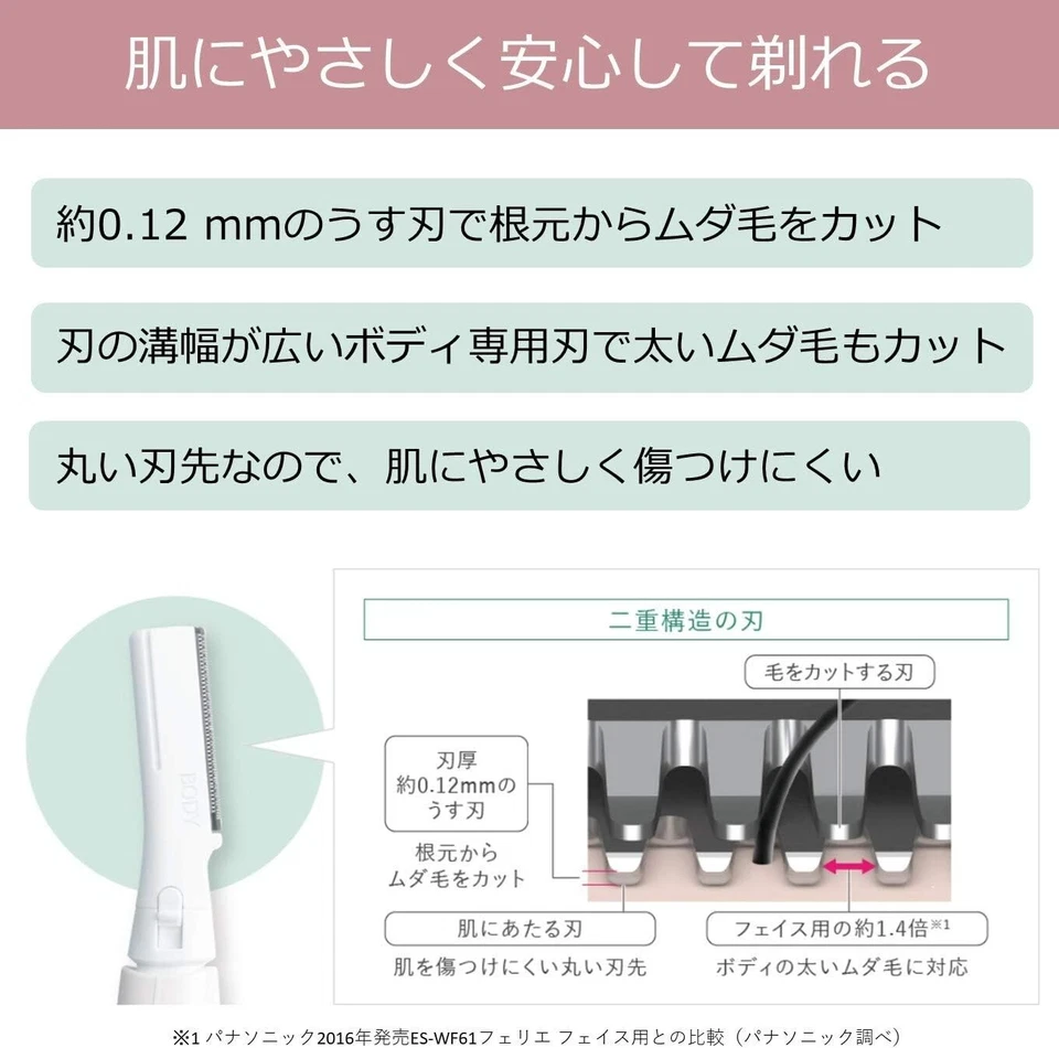 Panasonic Afeitadora Corporal Ferrie Depilación Tono Rosa ES-WR51-P Foto 4 de 4