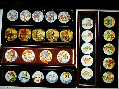 Lot De Près De 400 Plaques De Verre Pour Lanterne Magique Fin Xixe