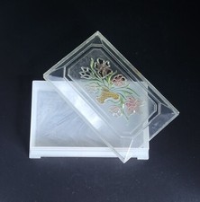 Vintage Plastic/Celluloid Trinket Jewelry Box with Lid by Fosta-Made in the USA
