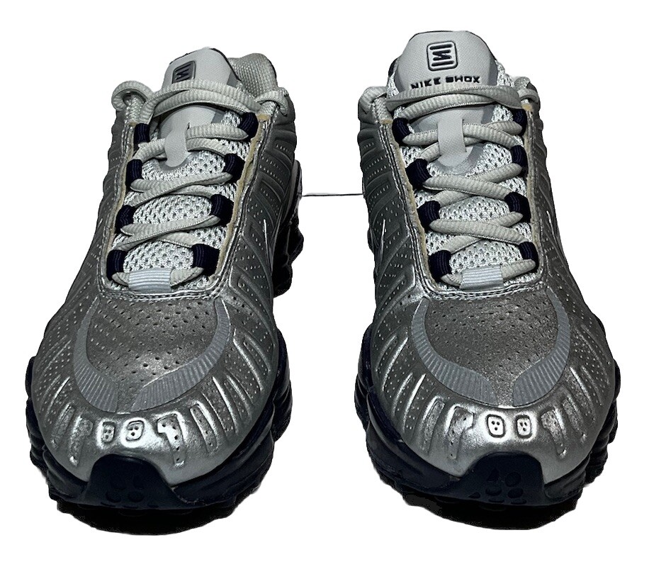 Nike Shox TLX Women's Size 6 Metallic Silver/Blue Shoes Sneakers