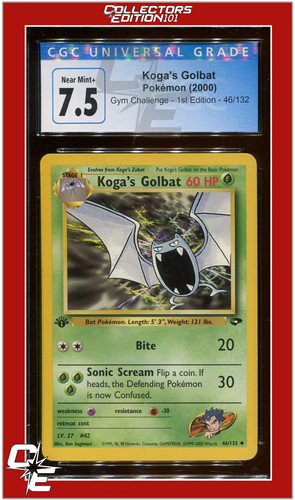 Koga's Golbat (1st Edition) graded CGC 7.5 for sale on eBay