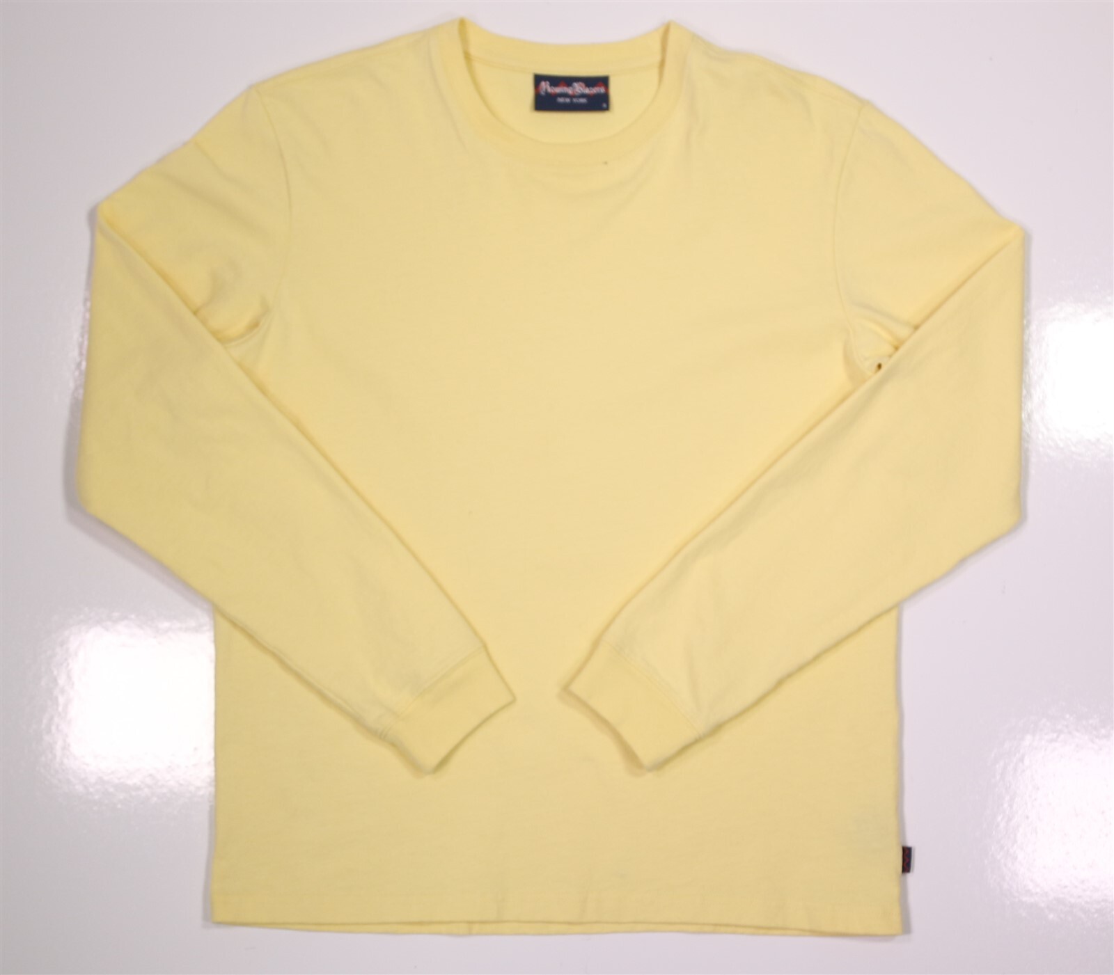 FILA Blazer canottaggio t shirt uomo S giallo cotone manica lunga girocollo maglietta