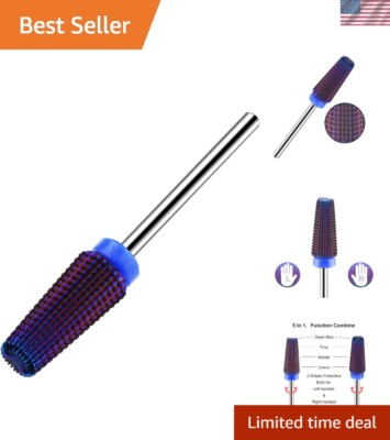 Professional 5-in-1 Tungsten Steel Nail Drill Bit for Acrylic & Gels, 3/32''