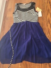Speechless Girl's Sleeveless Dress - Cobalt Black Navy - Size 8
