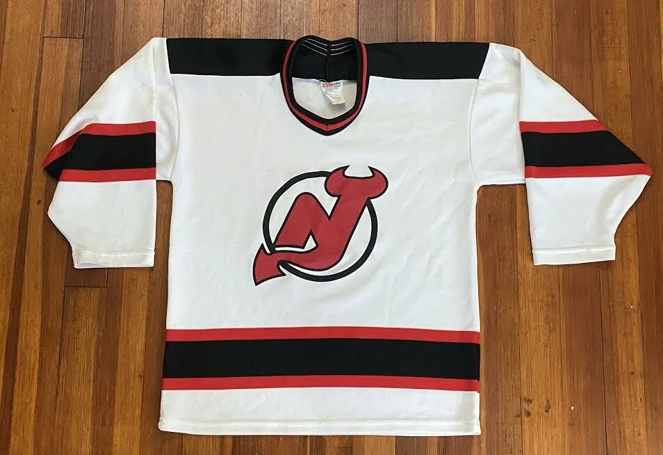 Vintage 90s CCM New Jersey Devils Hockey Jersey Large Red Black