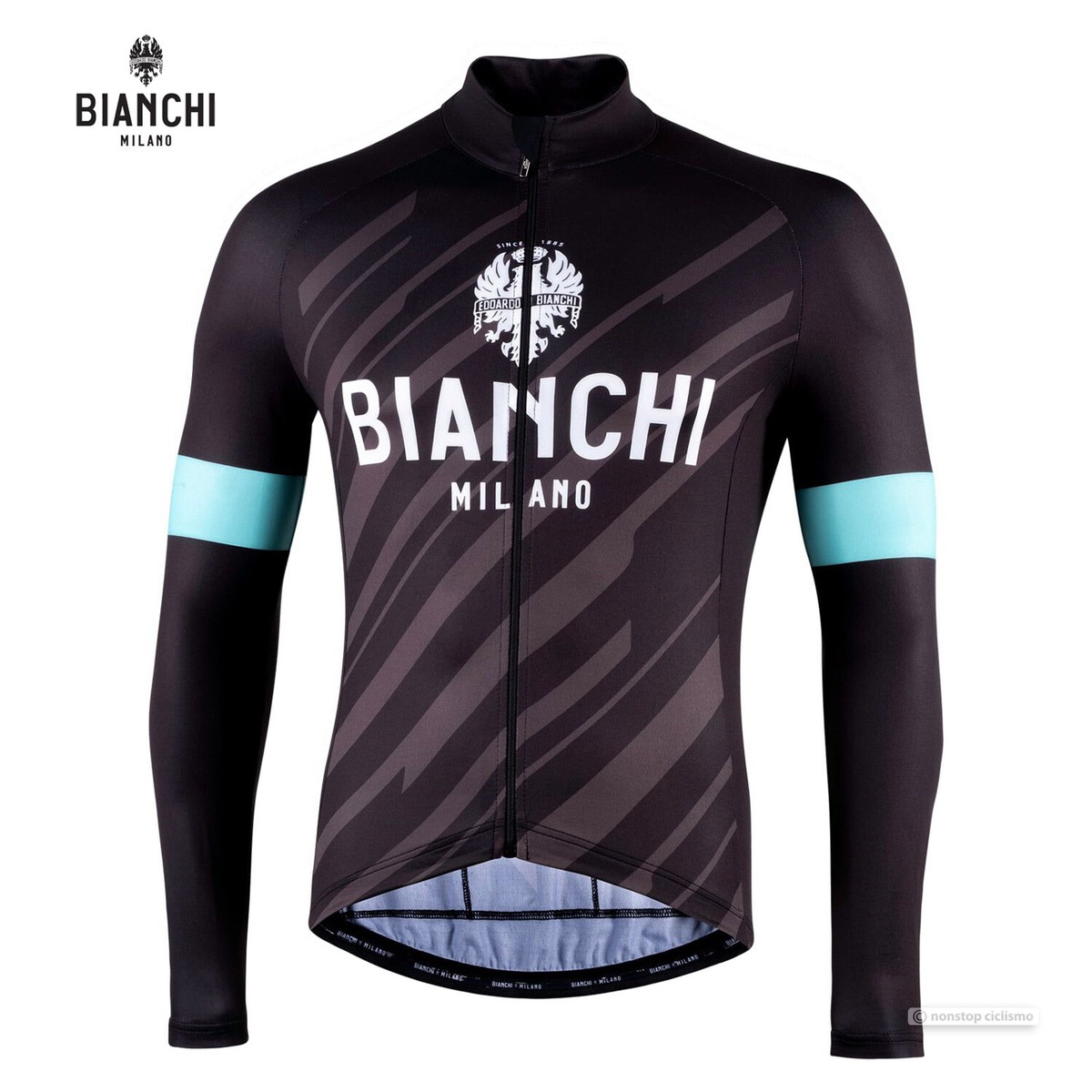 Bianchi Milano BIANZONE Long Sleeve Cycling Jersey BLACK