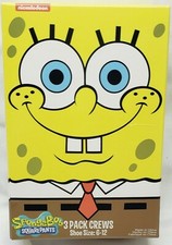 SpongeBob SquarePants Men's 3 Pack Crew Socks In Gift Box/ New