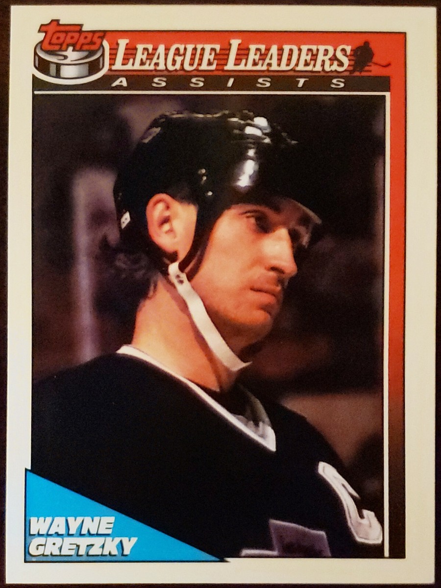 1991-92 Topps League Leaders Assists Wayne Gretzky Hockey Card