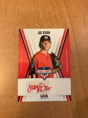 2019 Panini Stars & Stripes - Joe Dixon - Red 16U Team Auto #d 08/10