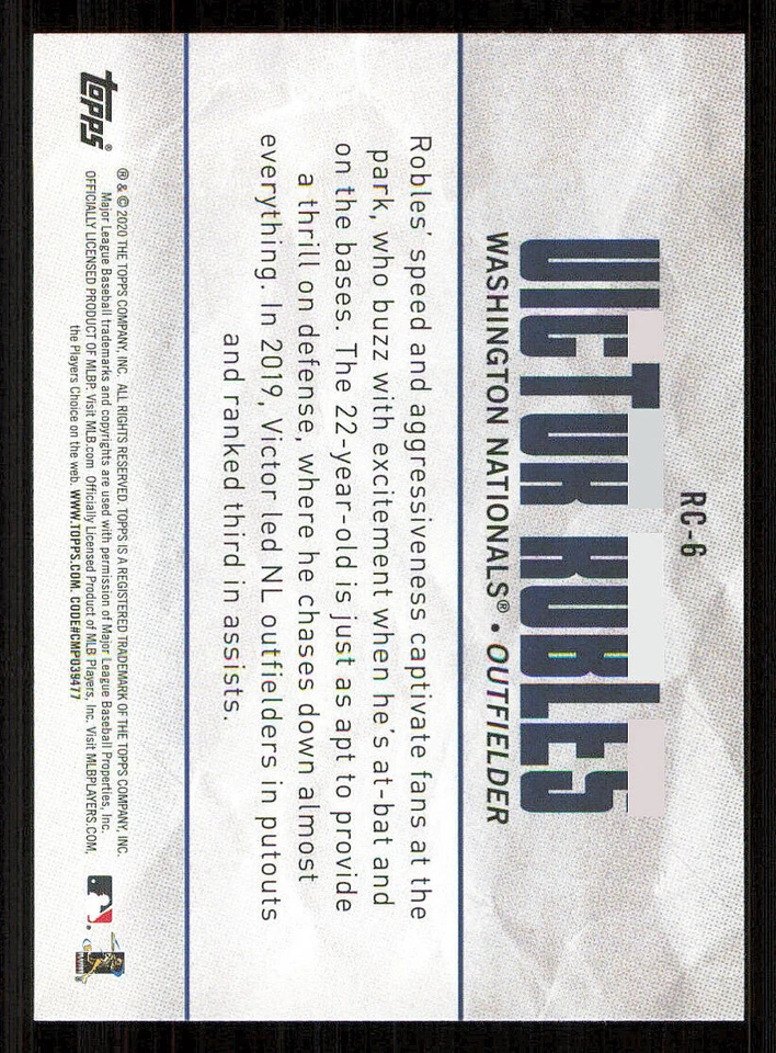 2020 Topps Big League Roll Call #RC6 Victor Robles - Image 2 of 2