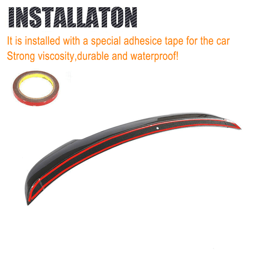 For Ford Mustang Coupe 2015-19 REAL CARBON Rear Trunk Boot Spoiler Tail Wing Lip - Picture 11 of 13