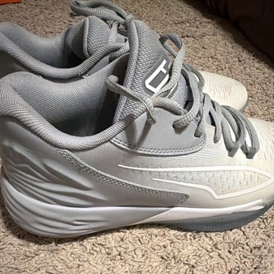 ANTA Gray White Low Top Basketball Lace Up Athletic Sneakers Synthetic