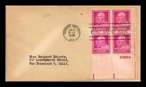 DR JIM STAMPS US COVER DR GEORGE WASHINGTON CARVER FDC SCOTT 953 PLATE BLOCK