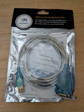3Ft Translucent USB 2.0 to DB9 RS232 Serial Converter 9 Pin Adapter Cable PDA