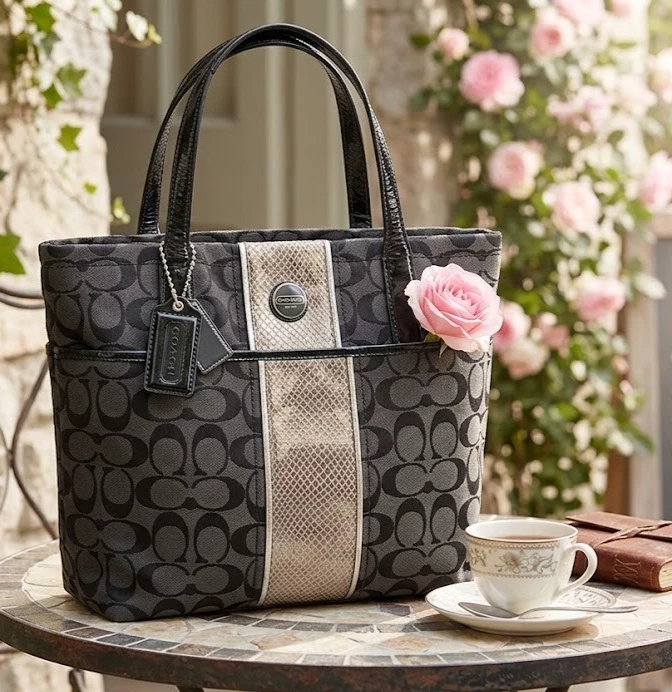 Coach Python Tote Striped Bags & Handbags for Women for sale | eBay