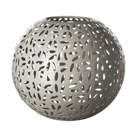 Fink Windlicht Ø 24 Cm Grau Kerzenhalter Teelichthalter Kugel-Stimmungslicht