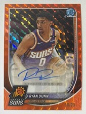 Ryan Dunn 2025-26 Bowman #BCA-RU Chrome Auto Orange Geometric Refractor /25 KG